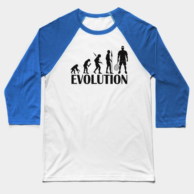 Tennis Design Evolution Baseball T-Shirt by Foxxy Merch